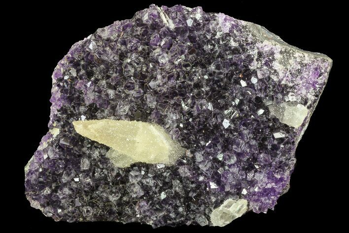 Purple Amethyst Cluster With Calcite - Uruguay #66723